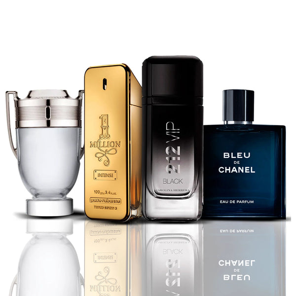 Kombó 4 Parfüm | Invictus + One Million + 212 VIP Fekete + Bleu de Chanel 100ML