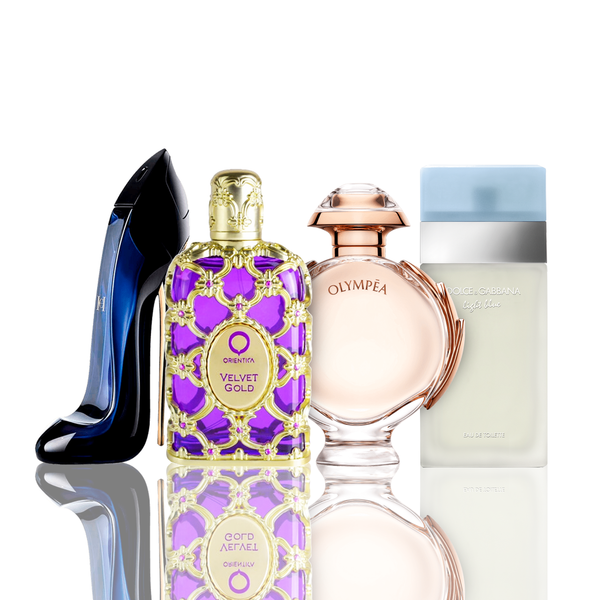 Kombó 4 Parfüm | Light Blue + Orientica Velvet Gold + Good Girl + Olympea 100ML
